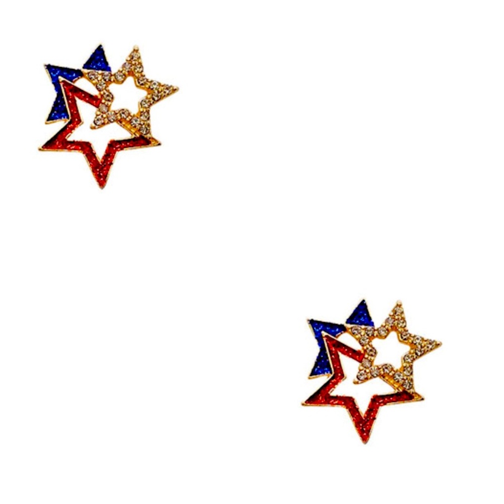 American Flag Star Earring